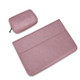 PU01S PU Leather Horizontal Invisible Magnetic Buckle Laptop Inner Bag for 14.1 inch laptops, with Small Bag (Pink)