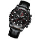 FNGEEN 5055 Men Waterproof Sports Fashion Stainless Steel Watch(Black Leather Black Steel Black Surface)