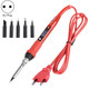 Metallic LCD Temperature Regulating Soldering Iron And Soldering Iron Tip Set Electric Soldering Iron Welding Tool(220V EU Plug Black Head Red)