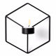 2 PCS Geometric Candlestick Metal 3D Modern Style Wall Candle Holder(Black)