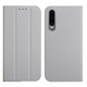 For Huawei P30 3-Folding Ultrathin Skin Feel Magnetic Solid Color Horizontal Flip Leather Case with Holder(Grey)