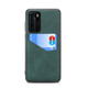 For Huawei P40 Skin Feel PU + TPU Protective Case with Card Slot(Green)