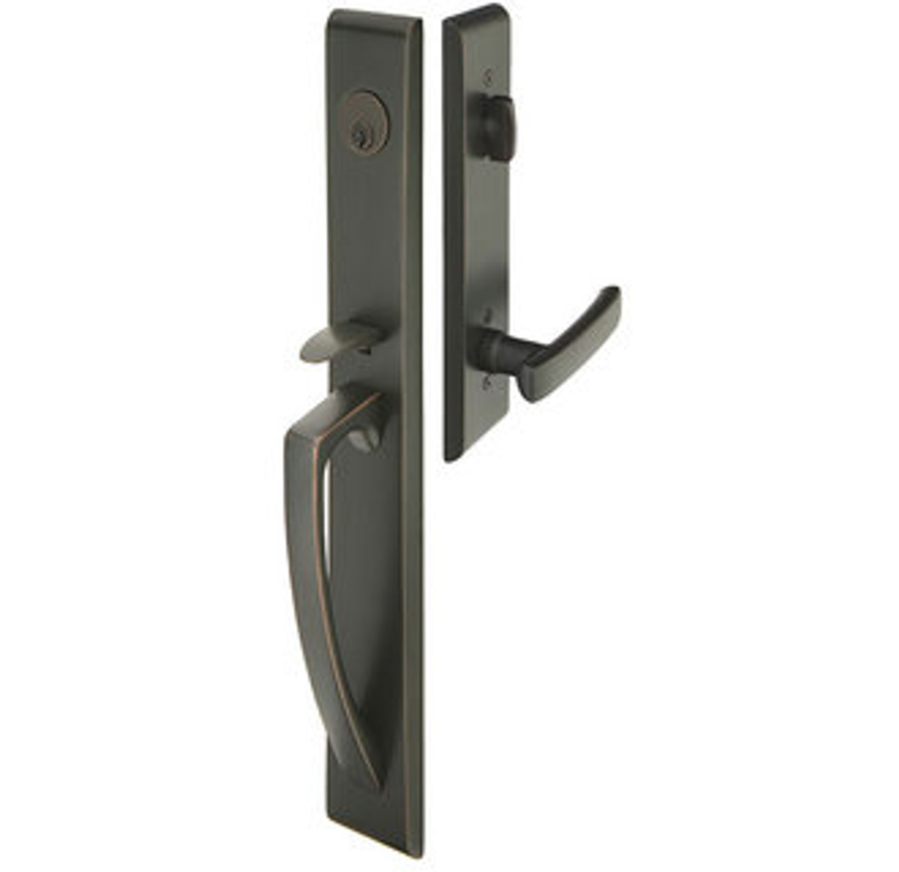Emtek 4816US10B Oil Rubbed Bronze Modern Brass Orion Tubular Style Single  Cylinder Entryset with Your Choice