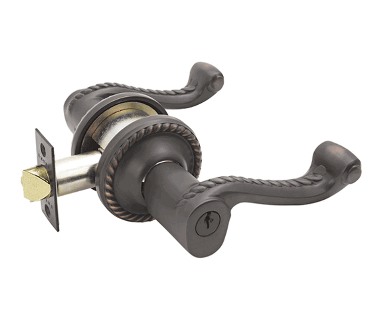 Emtek RL-US10B Oil Rubbed Bronze Rope Dummy Keyed Entry Lever with Your  Choice of Rosette
