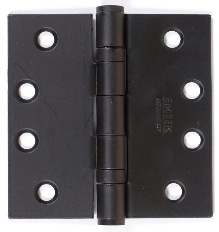 Emtek 94014US19 Flat Black 4" Square Corner Heavy Duty, Ball Bearing