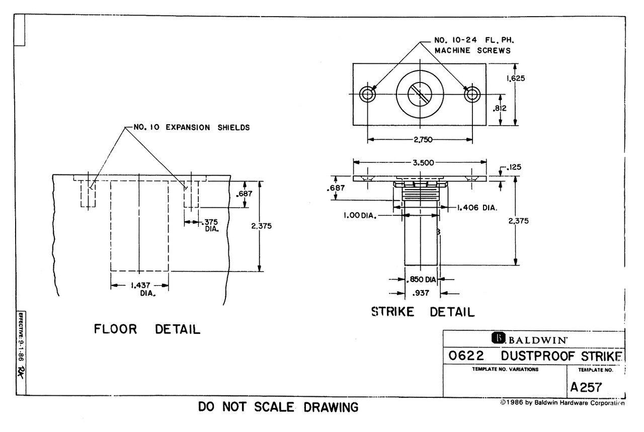 Baldwin 0622.102 Oil Rubbed Bronze Dustproof Strike