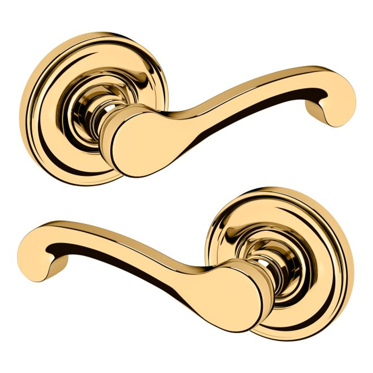 Baldwin 5445V031PASS-PRE Non-lacquered Brass Passage Classic Lever with  5048 Rose