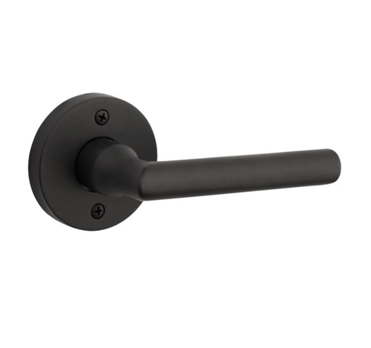 Baldwin Reserve HDTUBCRR190 Satin Black Half Dummy Tube Lever with  Contemporary Round Rose