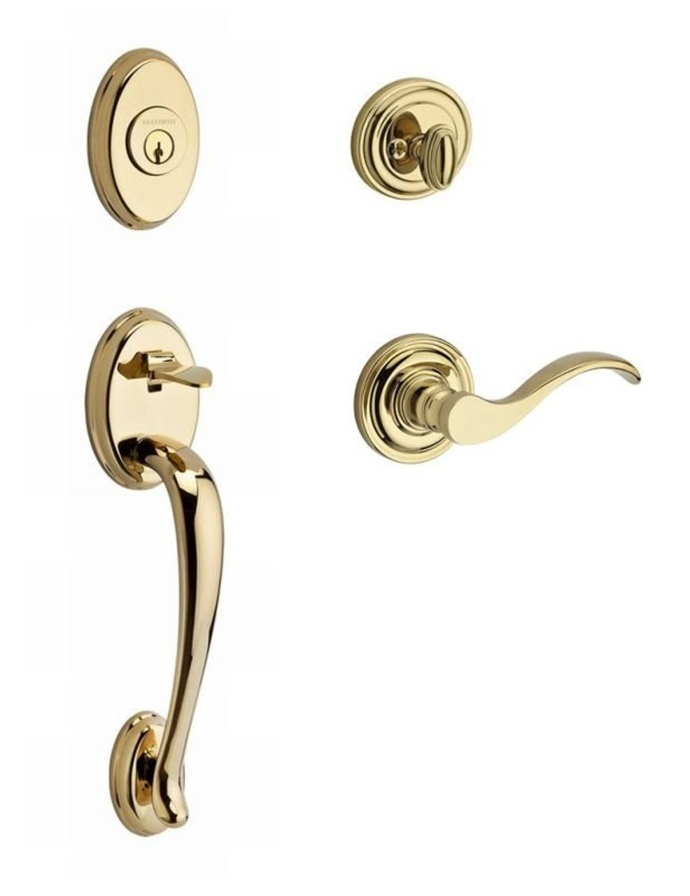 Baldwin Reserve SCCOL003 Lifetime Brass Single Cylinder Columbus Handleset  with Your Choice of Handle and Rosette