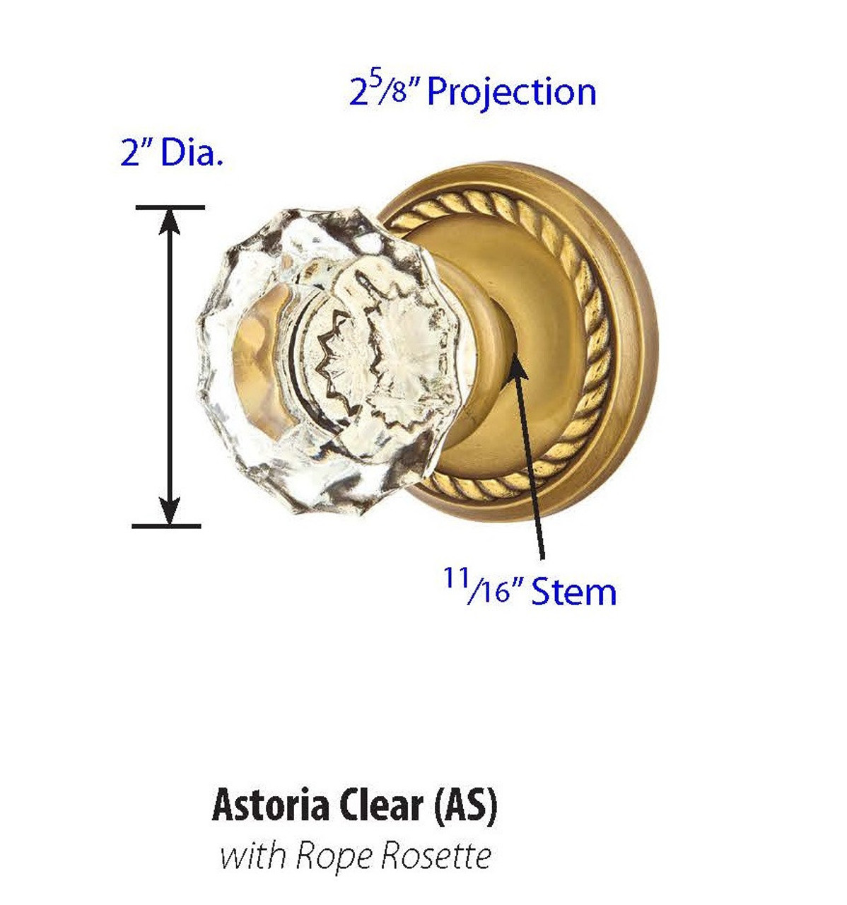 Emtek Astoria Clear Glass Door Knob