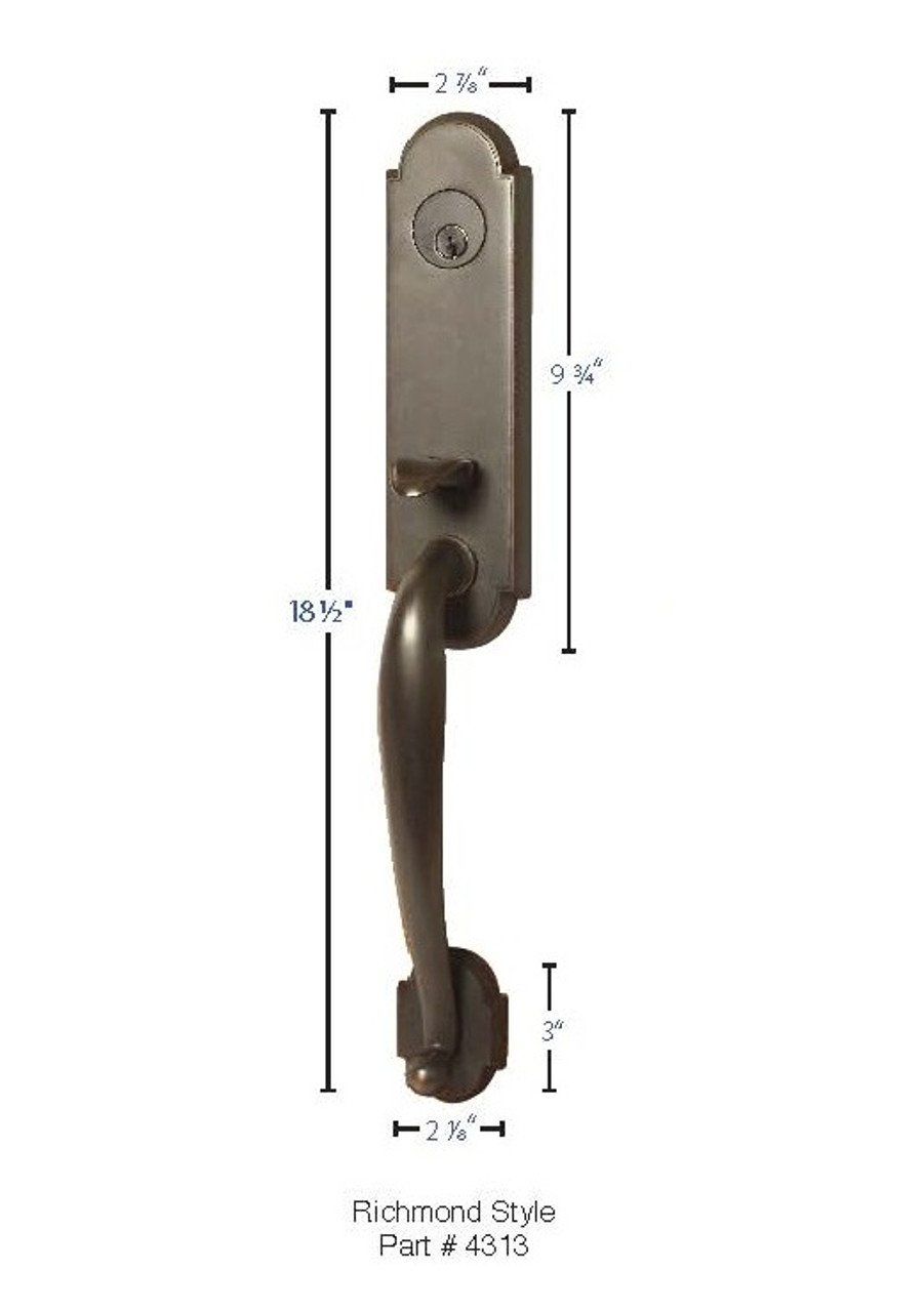 Emtek 4313US10B Oil Rubbed Bronze Richmond Brass Tubular Style Single  Cylinder Entryset with Your Choice of