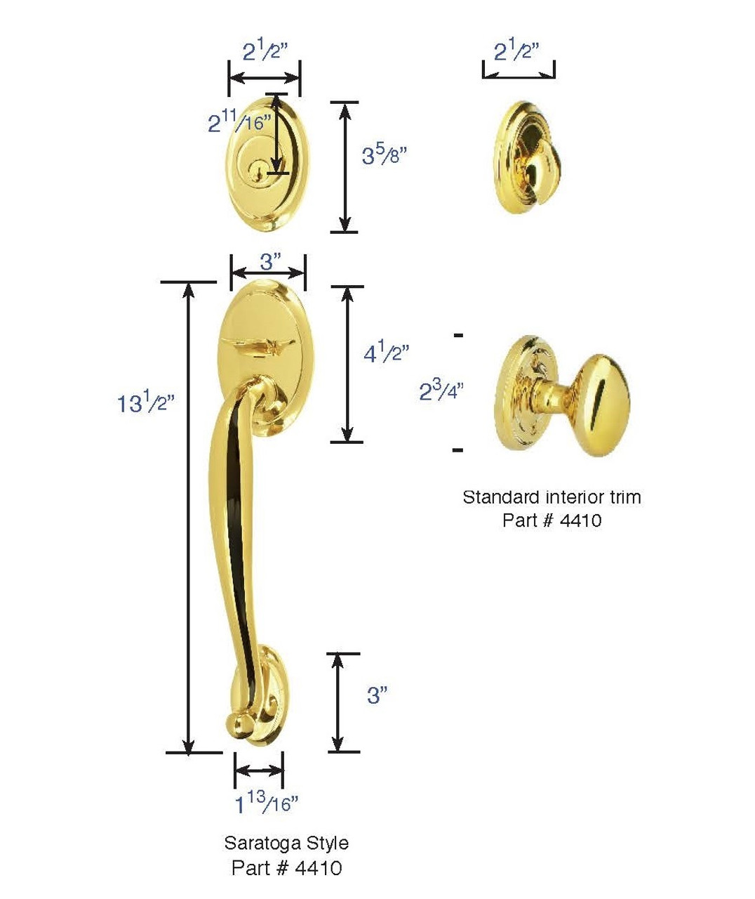 Emtek 4410US10B Oil Rubbed Bronze Saratoga Brass Tubular Style Single  Cylinder Entryset with Your Choice of