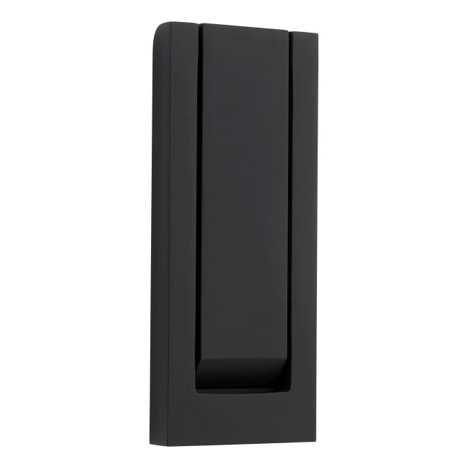 Modern Rectangle Door Knocker - Black Cast Aluminum, Front Mount With Concealed Screws