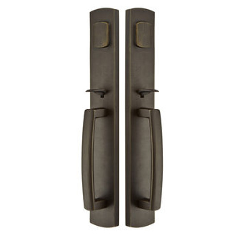 Emtek 453929-FB Flat Black Sandcast Bronze Brighton Tubular Style Single Cylinder Grip by Grip Entryset 