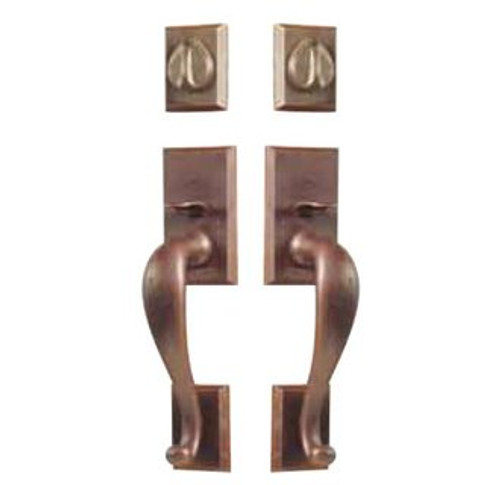 Emtek 455414-FB Flat Black Sandcast Bronze Rectangular Tubular Style Dummy Grip by Grip Entryset