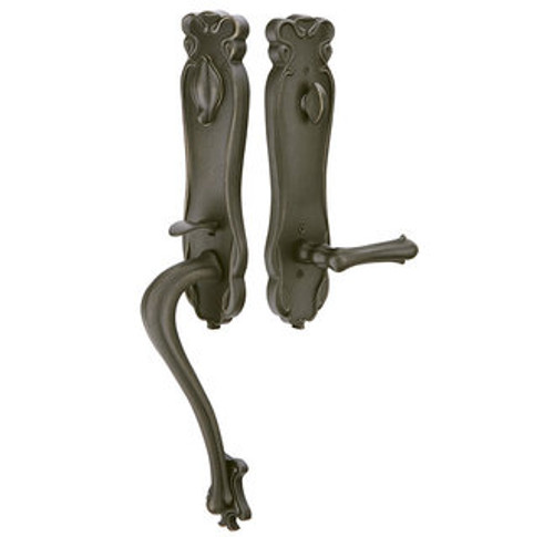 Emtek 470333FB Flat Black Lost Wax Cast Bronze Art Nouveau Tubular Style Dummy Entryset with Your Choice of Handle