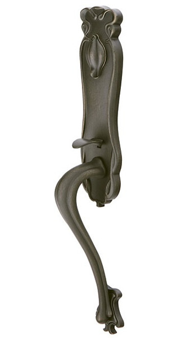 Emtek 475333-FB Flat Black Lost Wax Art Nouveau Tubular Style Dummy Grip by Grip Entryset