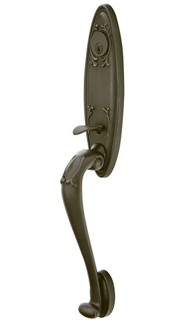 Emtek 474111-MB Medium Bronze Lost Wax Tuscany Tubular Style Double Cylinder Grip by Grip Entryset 
