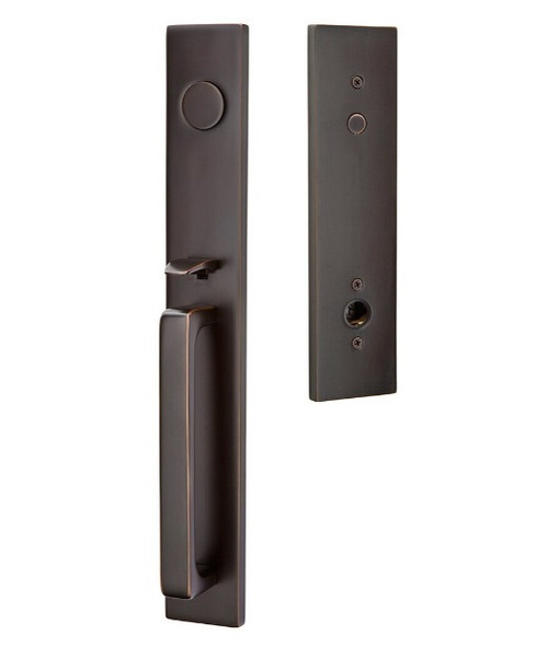 Emtek 4809US10B Oil Rubbed Bronze Lausanne Brass Tubular Style Dummy Entryset with Your Choice of Handle
