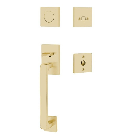 Emtek 4810US4 Satin Brass Baden Brass Tubular Style Dummy Entryset with Your choice of Handle