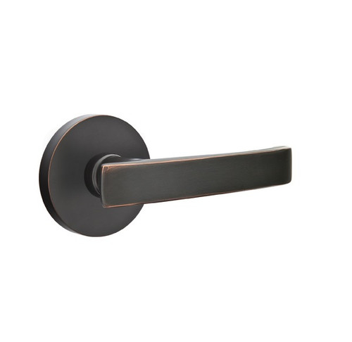 Emtek GV-US10B-PHD Oil Rubbed Bronze Geneva (Pair) Half Dummy Levers with Your Choice of Rosette