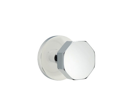 Emtek OCT-US26-PHD Polished Chrome Octagon (Pair) Half Dummy Knobs with Your Choice of Rosette