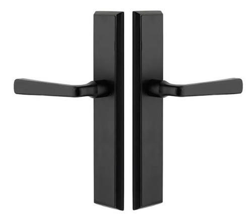 Emtek 5141FB Flat Black 2" x 10" Sandcast Rectangular Style Non-Keyed Passage Narrow Sideplate Lockset