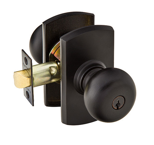 Emtek WC-FB-FD Flat Black Winchester Dummy Keyed Entry Knob with Your Choice of Rosette