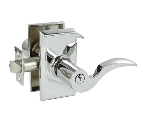 Emtek C-US26-ENTR Polished Chrome Cortina Keyed Entry Lever with Your Choice of Rosette