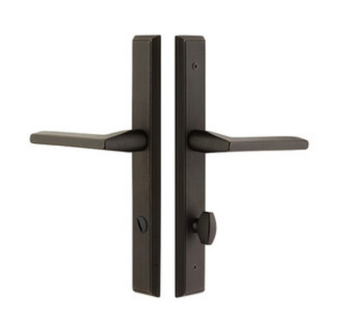 Emtek 5243FB Flat Black 1-1/2" x 11" Sandcast Rectangular Style Non-Keyed Thumbturn Privacy Narrow Sideplate Lockset