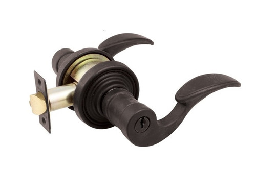 Emtek SN-FB-FD Flat Black Siena Dummy Keyed Entry Lever with Your Choice of Rosette