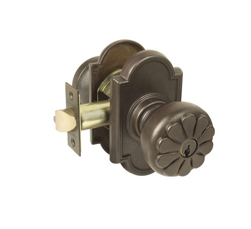 Emtek PT-MB-FD Medium Bronze Petal Dummy Keyed Entry Knob with Your Choice of Rosette