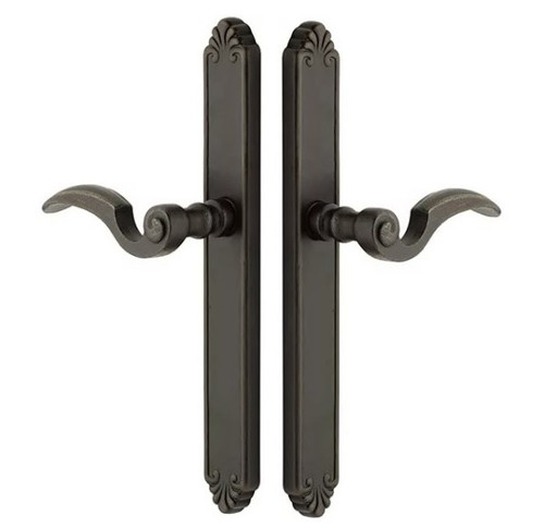 Emtek 6046FB Flat Black 1-1/2" x 11" Tuscany Bronze Style Non-Keyed Dummy, Pair Narrow Sideplate Lockset