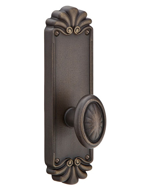 Emtek 6052MB Medium Bronze #16 Style Non-Keyed Dummy, Pair Sideplate Lockset