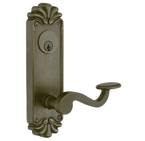 Emtek 6020MB Medium Bronze #16 Style 3-5/8" C-to-C Passage/Single Keyed Sideplate Lockset