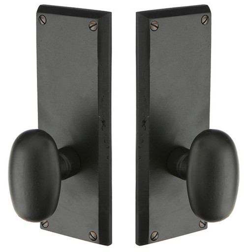 Emtek 70053FB Flat Black Rectangular Style Non-Keyed Dummy, Pair Sideplate Lockset