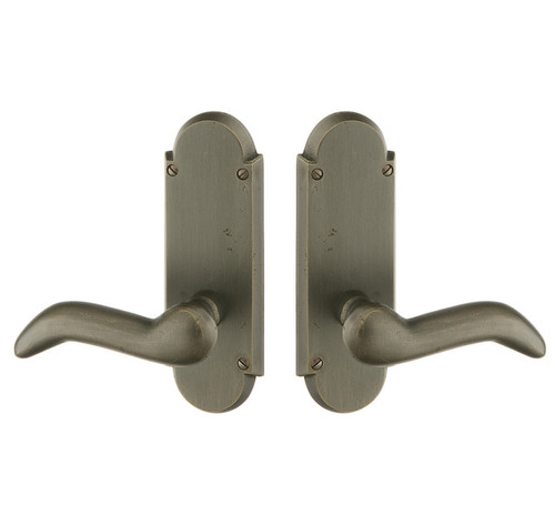 Emtek 7057MB Medium Bronze #5 Style Non-Keyed Dummy, Pair Sideplate Lockset