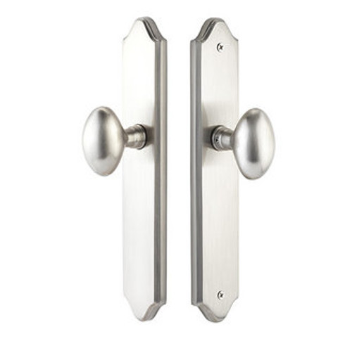 Emtek 7045US15 Satin Nickel 2" x 10" Concord Style Non-Keyed Dummy, Pair Narrow Sideplate Lockset