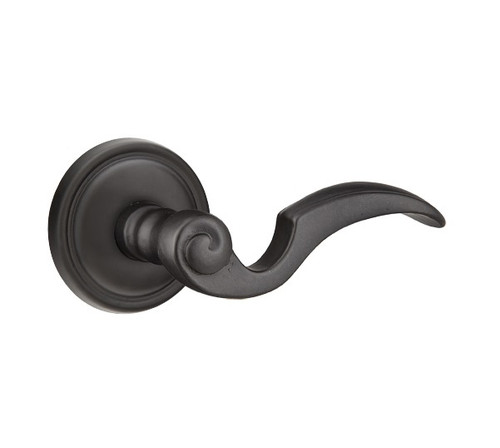Emtek NA-FB-PASS Flat Black Napoli Passage Lever with Your Choice of Rosette