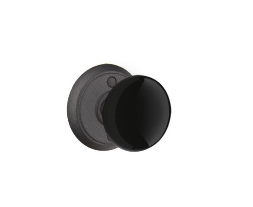 Emtek MB-FBS Flat Black Steel Black Madison Privacy Knob with Your Choice of Rosette