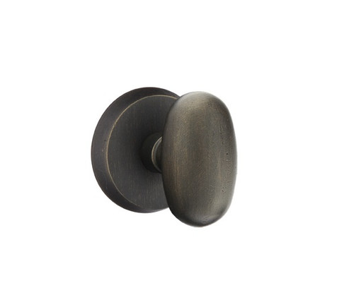 Emtek BZEG-MB-PRIV Medium Bronze Egg Privacy Knob with Your Choice of Rosette