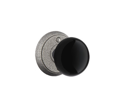 Emtek MB-SWS Satin Steel Black Madison Privacy Knob with Your Choice of Rosette