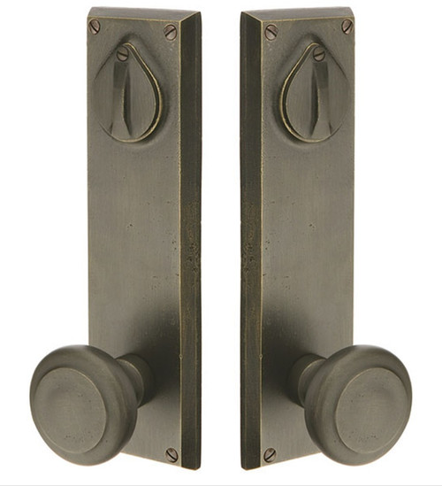 Emtek 7561MB Medium Bronze Rectangular Style 5-1/2" C-to-C Passage/Double Keyed Sideplate Lockset