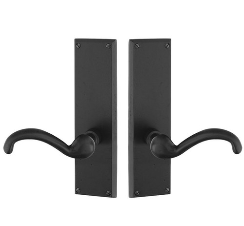 Emtek 7612FB Flat Black Rectangular Style Non-Keyed Privacy Sideplate Lockset