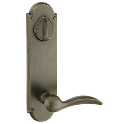 Emtek 7670MB Medium Bronze #5 Style 5-1/2" C-to-C Passage/Single Keyed Sideplate Lockset