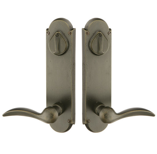 Emtek 7671MB Medium Bronze #5 Style 5-1/2" C-to-C Passage/Double Keyed Sideplate Lockset