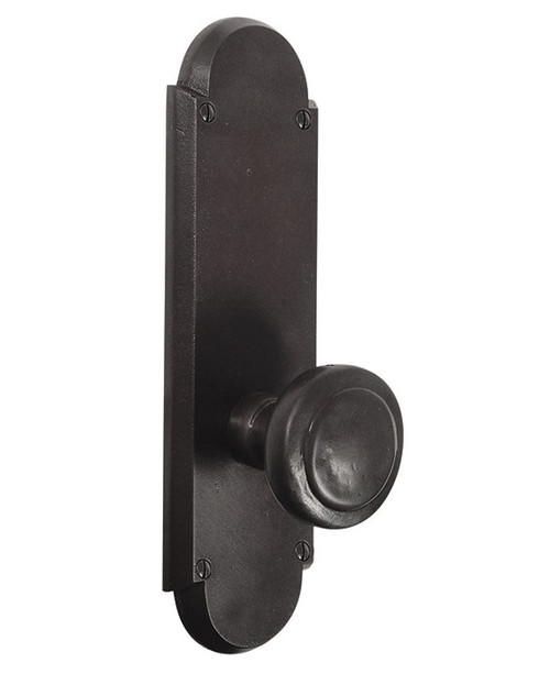 Emtek 7807FB Flat Black #5 Style Non-Keyed Privacy Sideplate Lockset