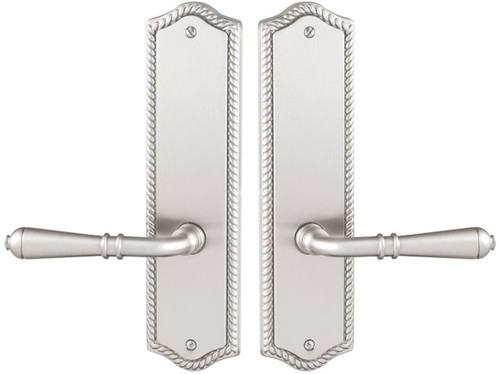 Emtek 7850US15 Satin Nickel Rope Style Non-Keyed Dummy, Pair Sideplate Lockset