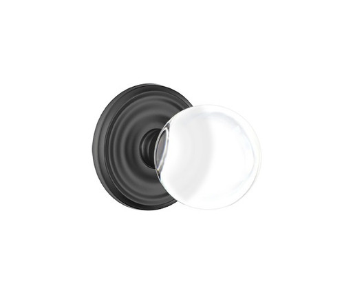 Emtek BL-US19-PHD Flat Black Bristol Glass (Pair) Half Dummy Knobs with Your Choice of Rosette