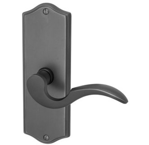 Emtek 8010US19 Flat Black Colonial Style Non-Keyed Passage Sideplate Lockset